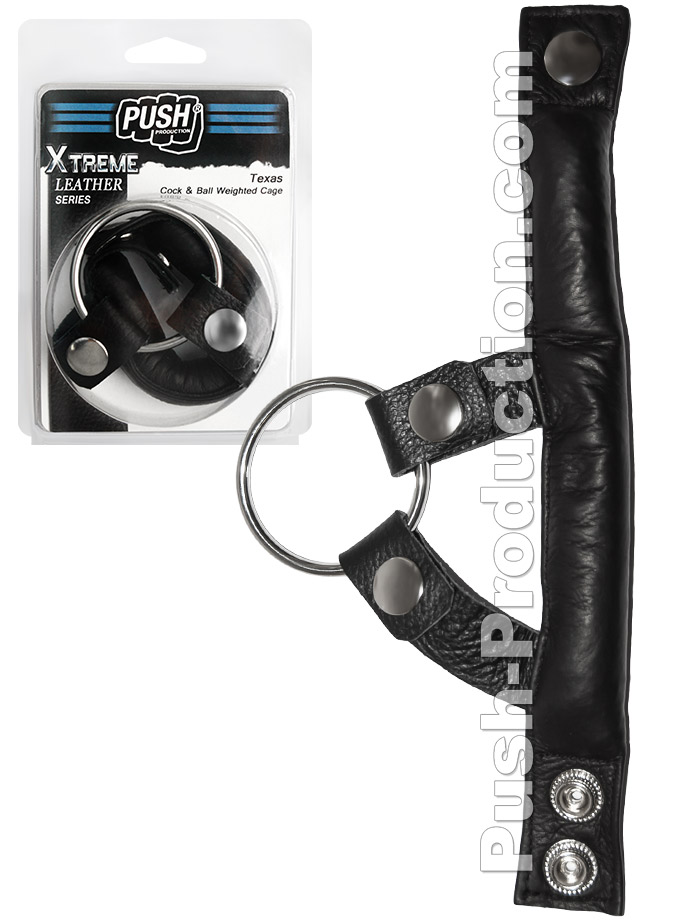 Push Xtreme Leather - Texas Cock & Ball Weighted Cage