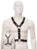 Black Leather Harness with Metal Spots